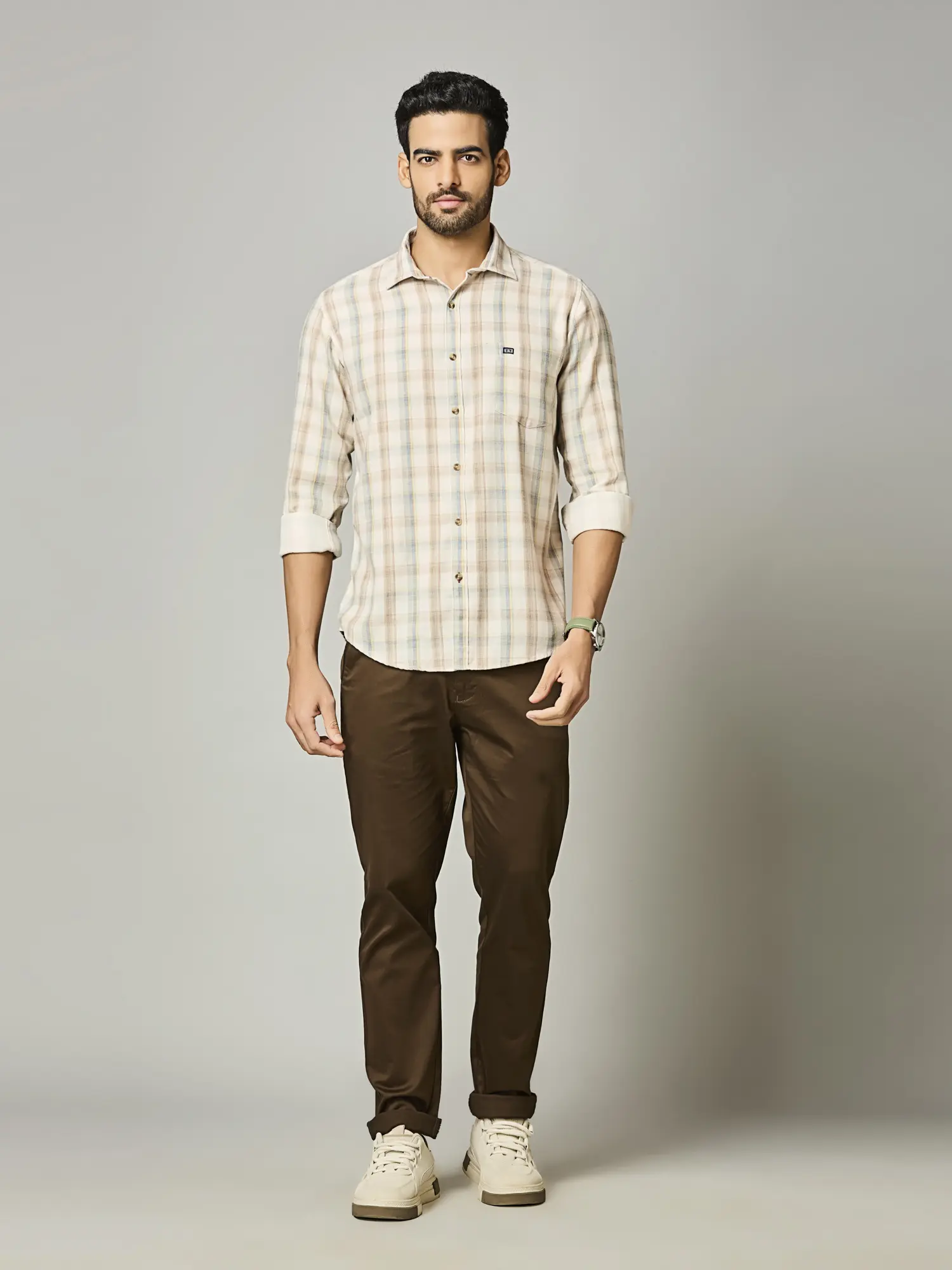 Warm Dune Check Shirt - Image 5
