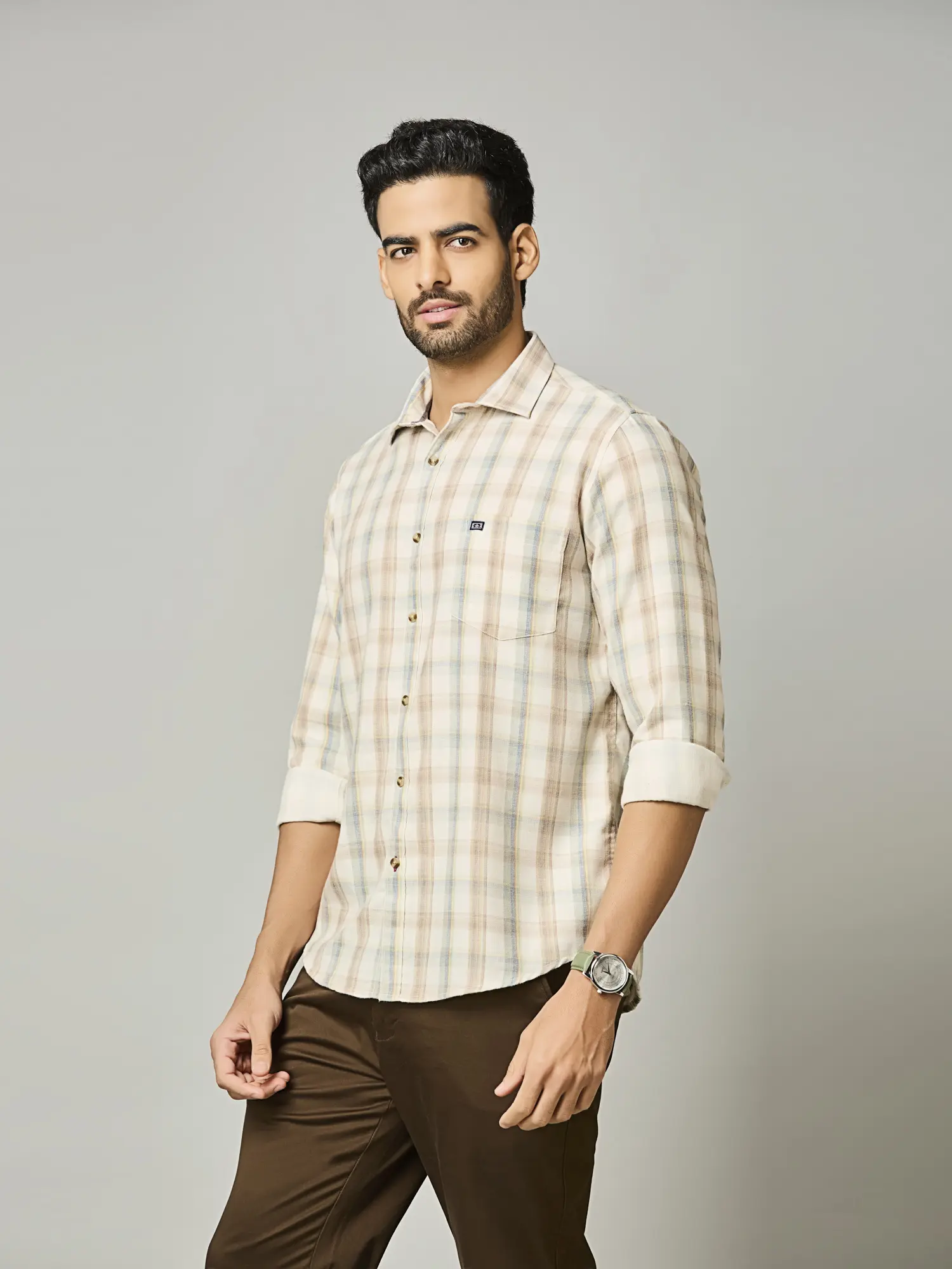 Warm Dune Check Shirt - Image 4