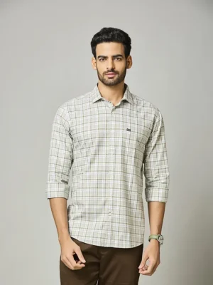 Casual Sage Check Shirt