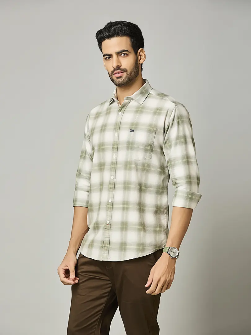 Muted Olive Check Shirt - Image 5