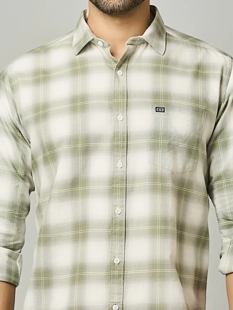 Muted Olive Check Shirt - Image 3