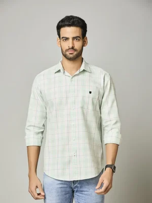 Seafoam Green Check Shirt