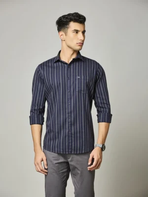 Navy Skyline Striped Shirt