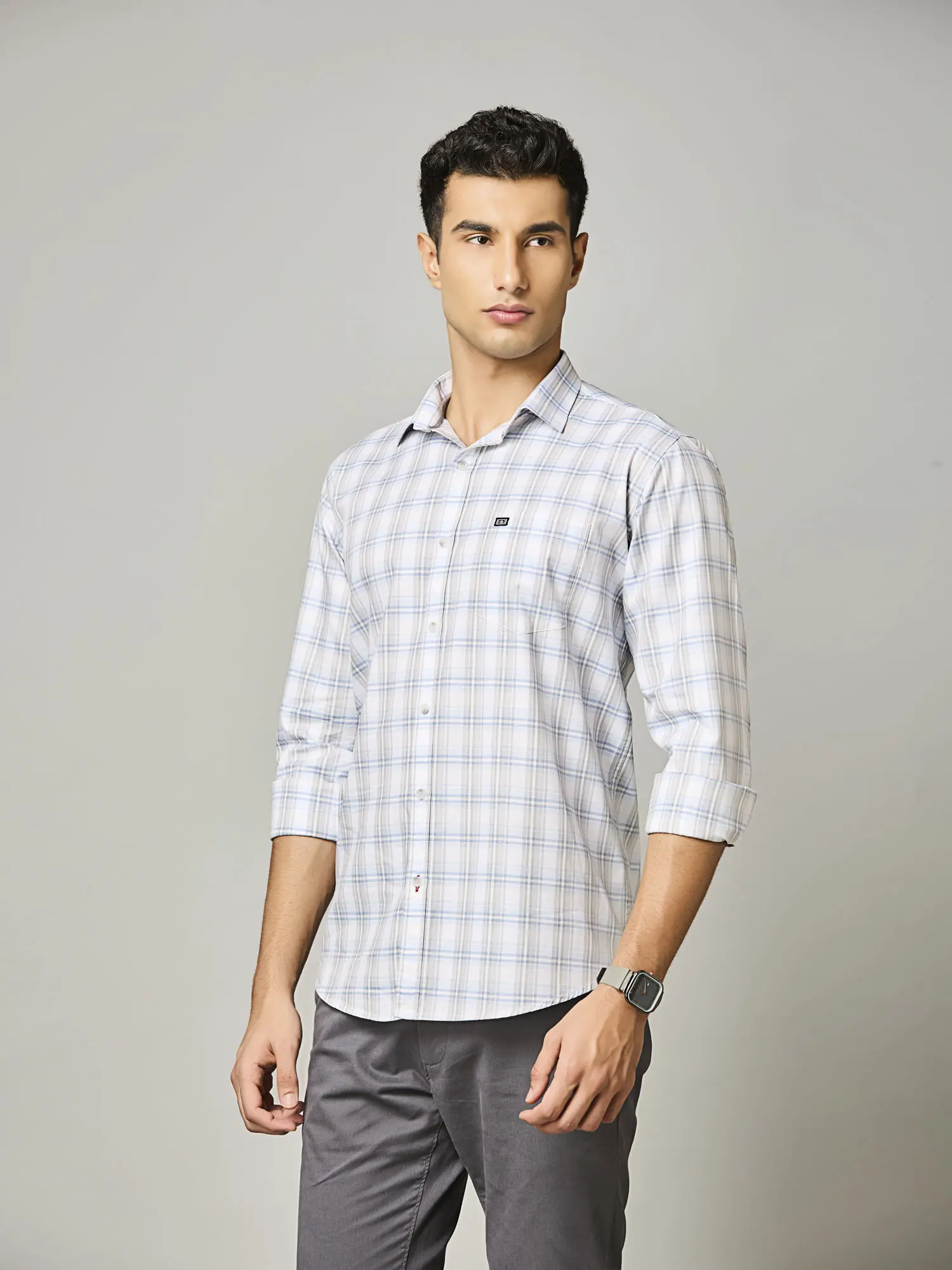 Silver Mist Check Shirt - Image 6
