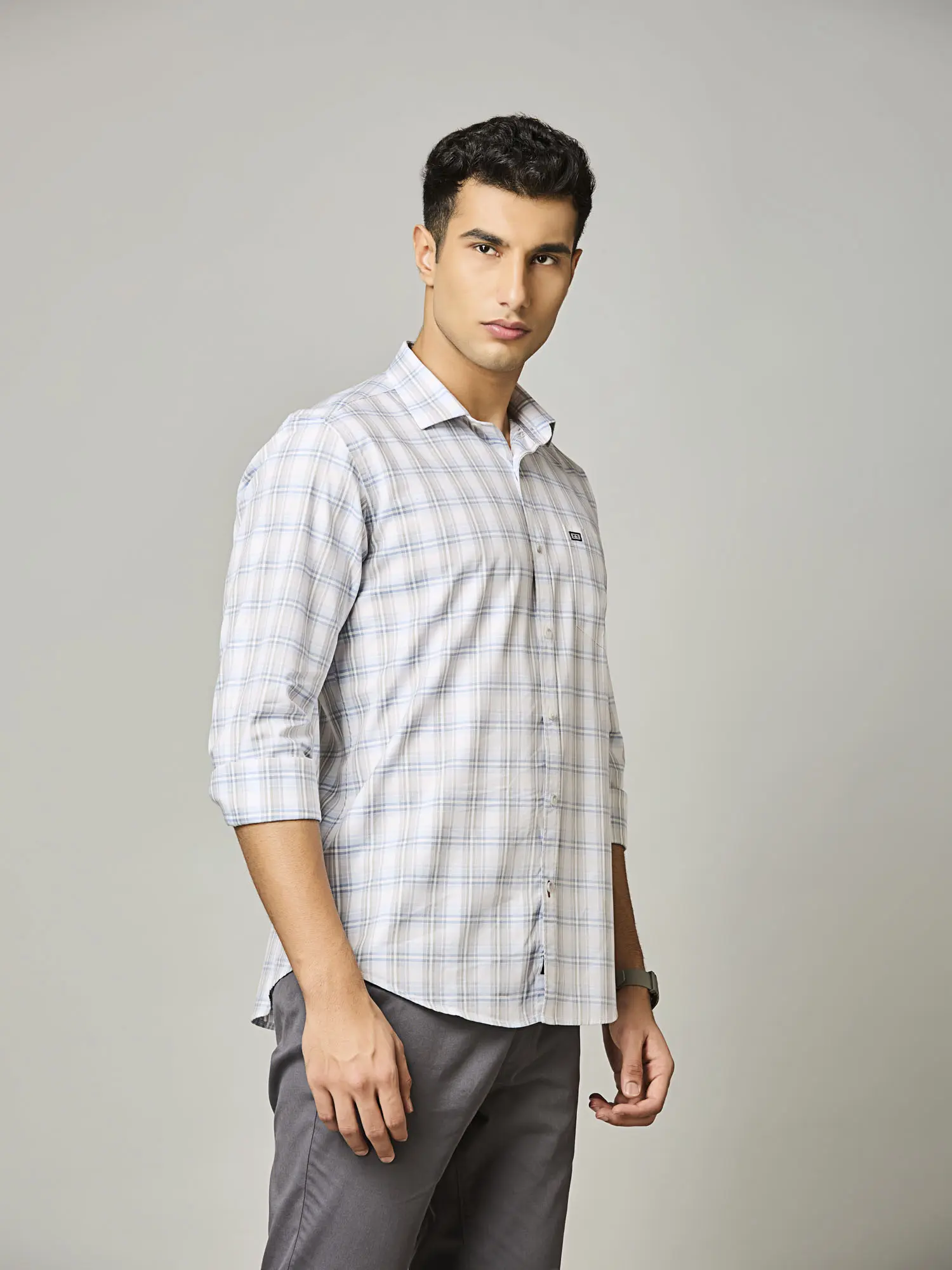 Silver Mist Check Shirt - Image 5