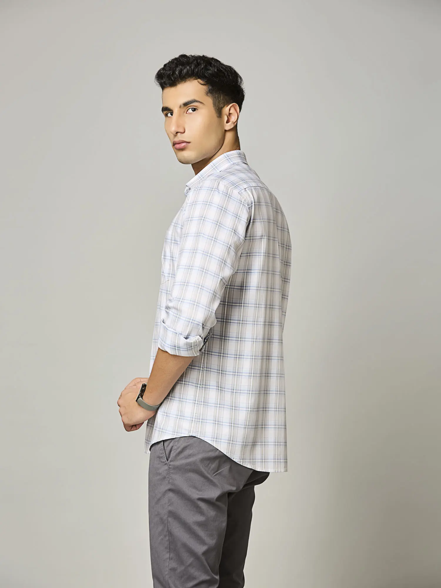 Silver Mist Check Shirt - Image 4
