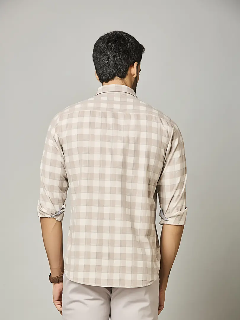 Desert Beige Check Shirt - Image 6