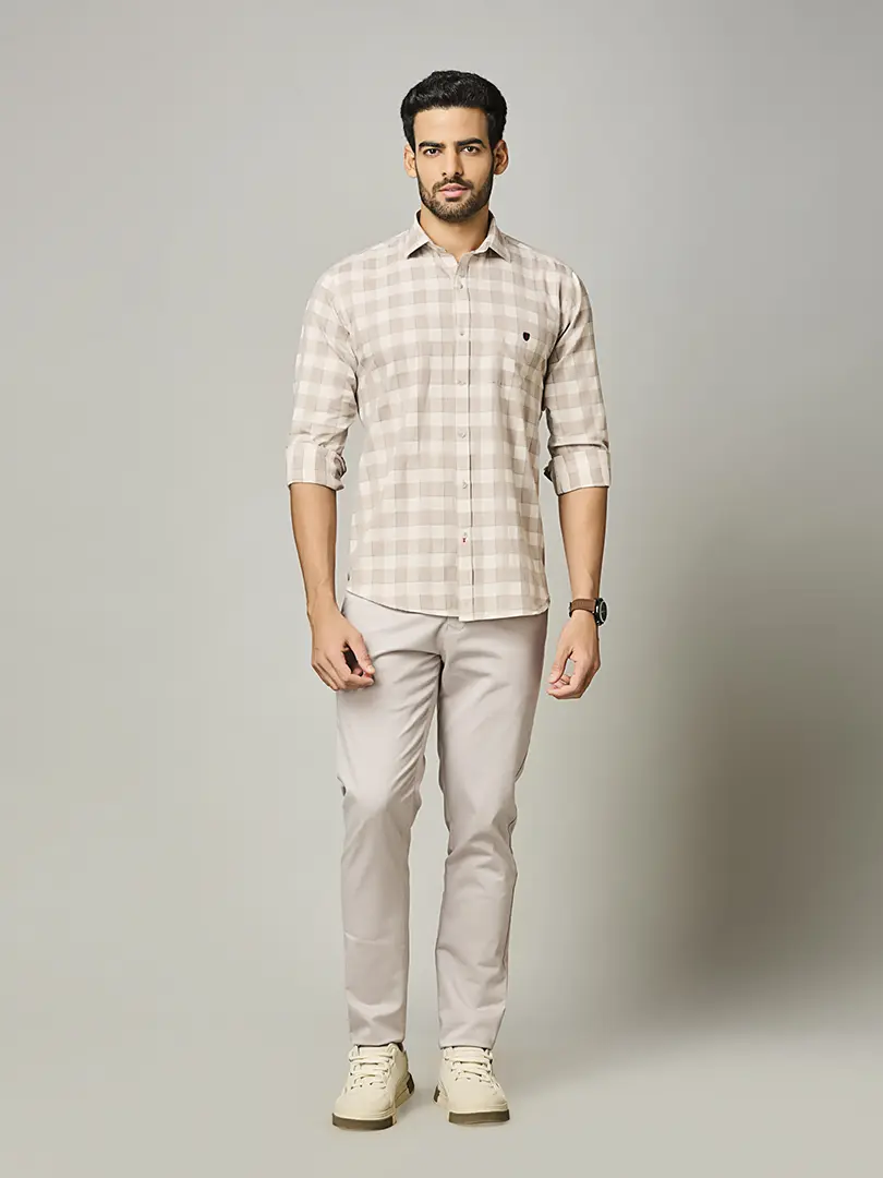 Desert Beige Check Shirt - Image 5