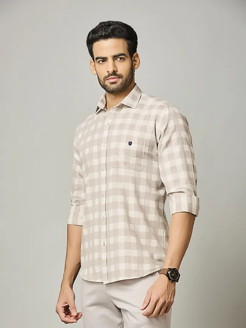 Desert Beige Check Shirt - Image 4
