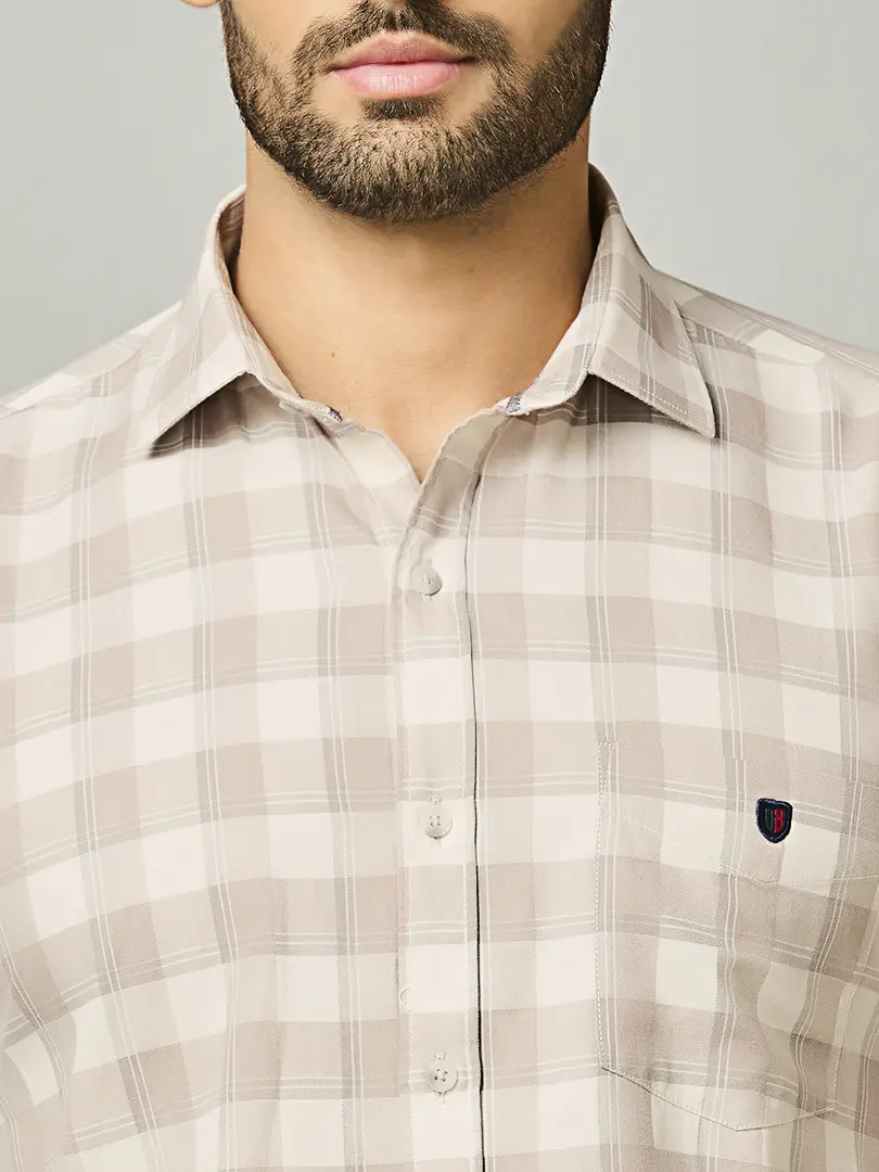 Desert Beige Check Shirt - Image 2