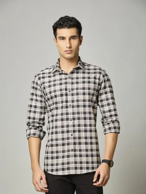 Stone Beige Check Shirt