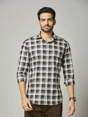 Ash Grey Plaid Check Shirt