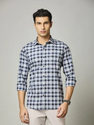 Navy Plaid Check Shirt