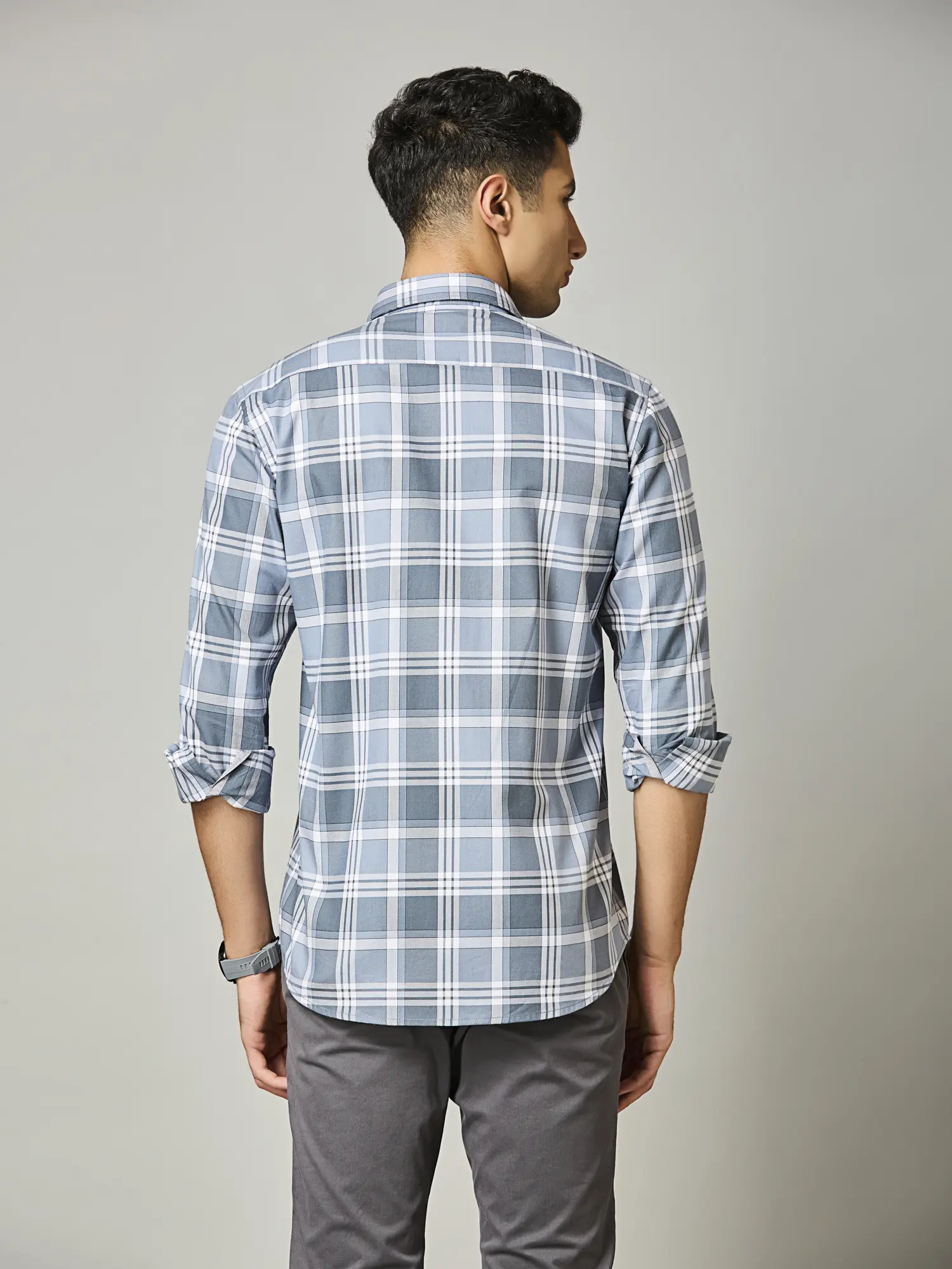 Glacier Blue Check Shirt - Image 7