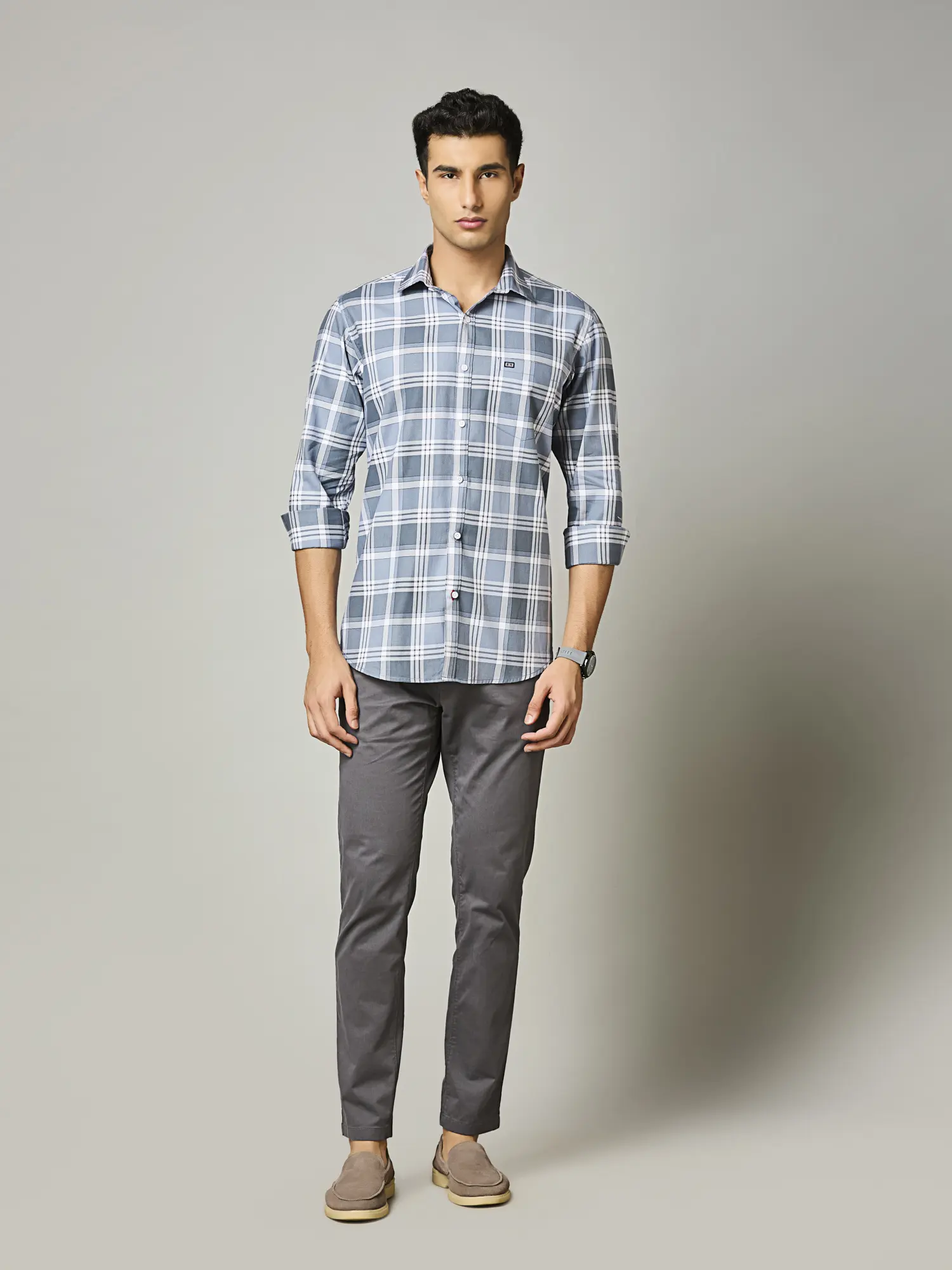 Glacier Blue Check Shirt - Image 6