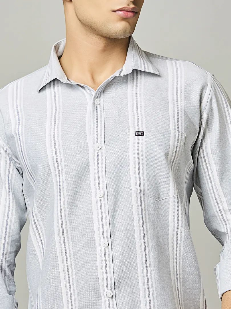 Pearl Grey Stripe Shirt - Image 6