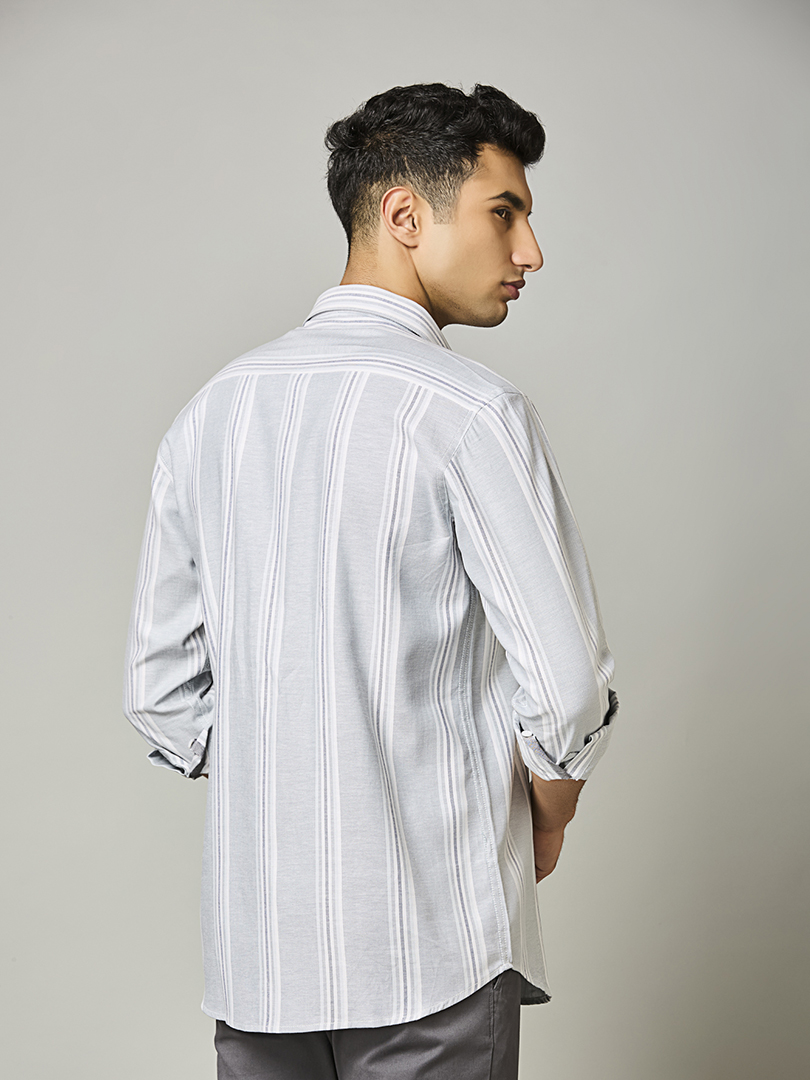 Pearl Grey Stripe Shirt - Image 7