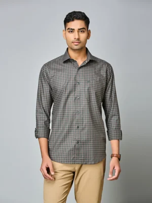 Urban Olive Microcheck Shirt