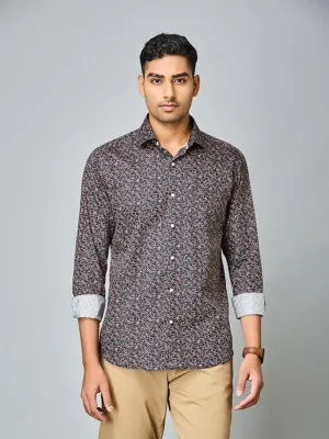 Noir Lattice Casual Shirt