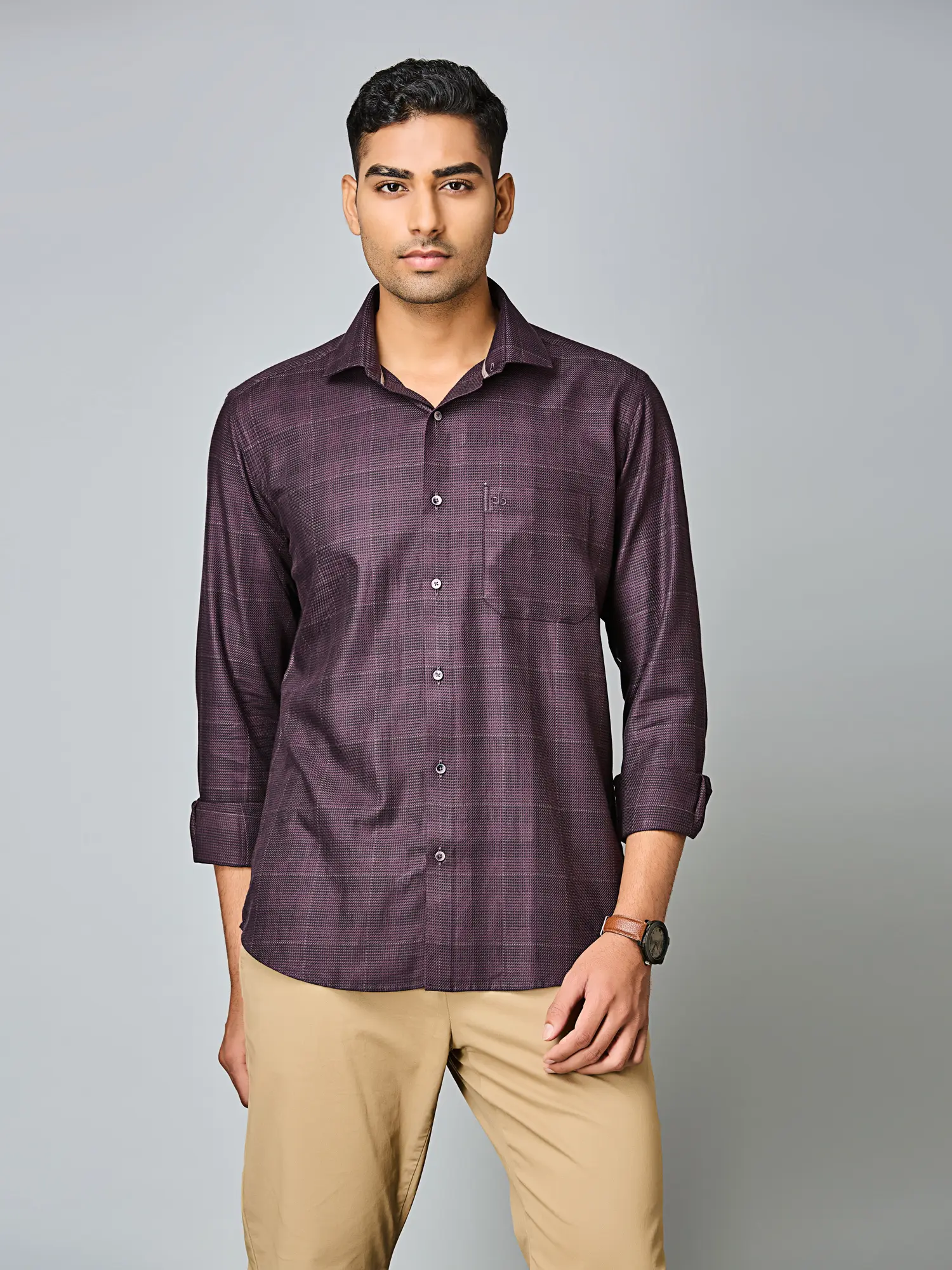 Royal Ember Micro-Texture Shirt