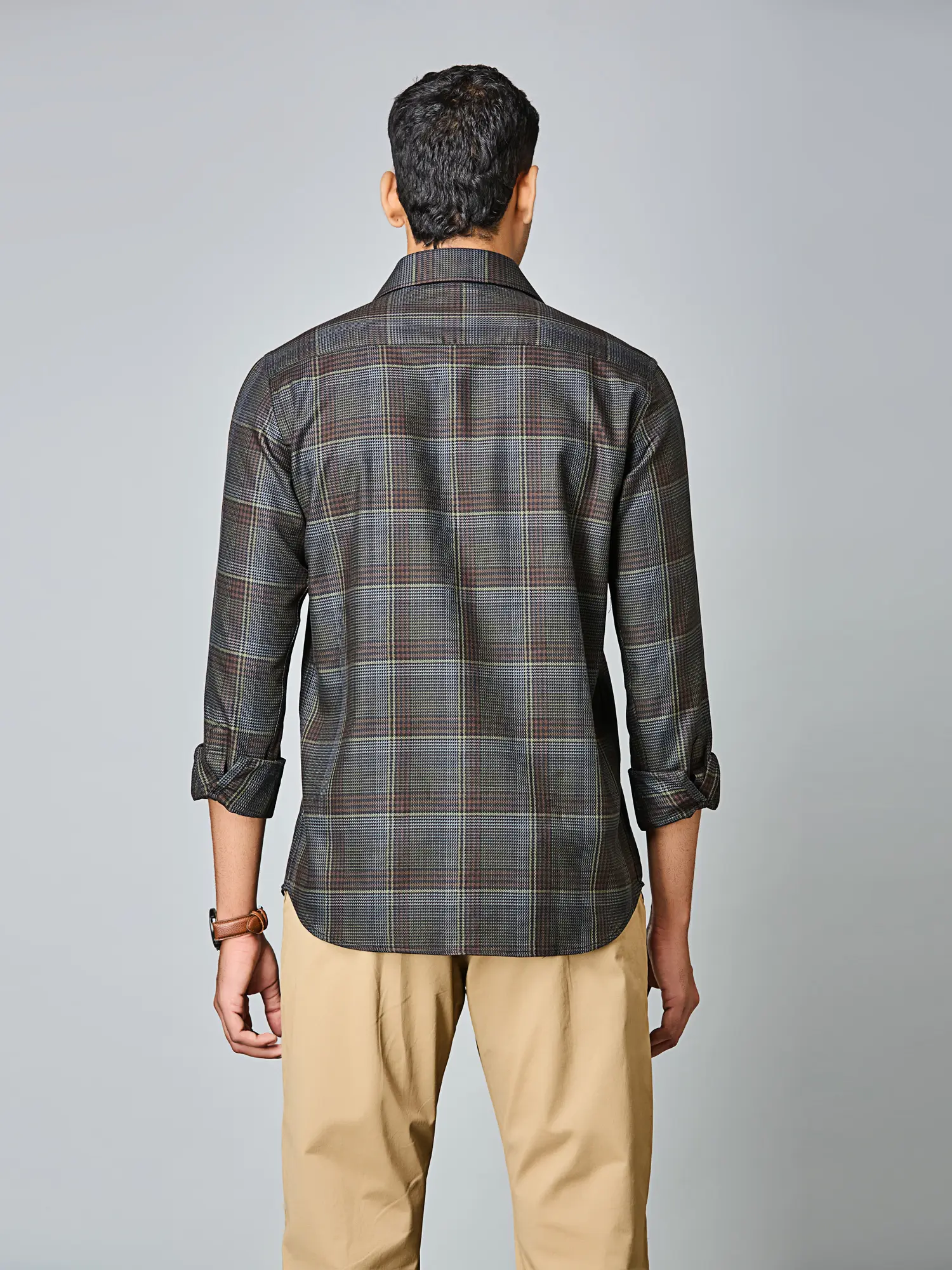 Charcoal Rust Plaid Shirt - Image 2