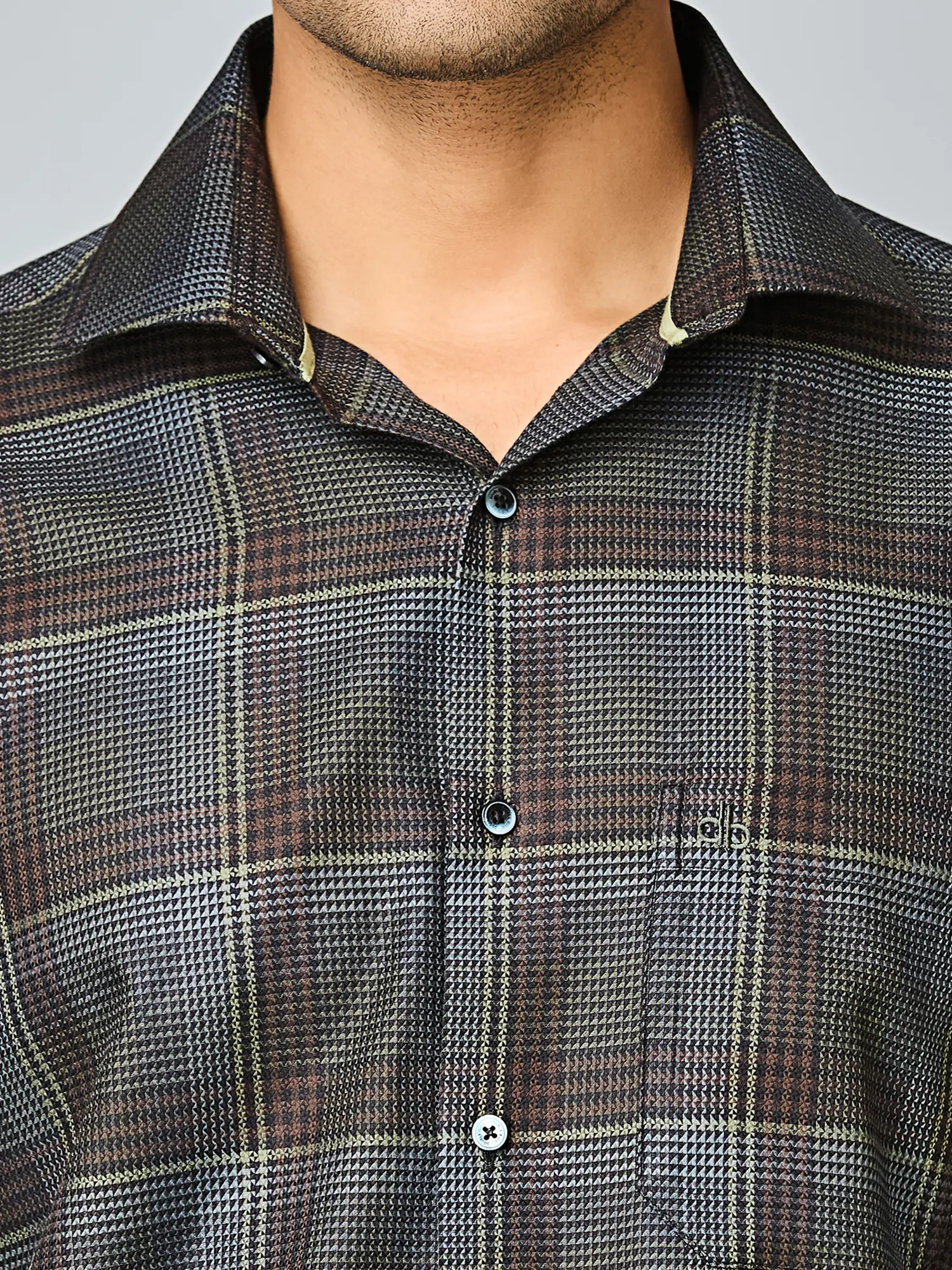 Charcoal Rust Plaid Shirt - Image 6