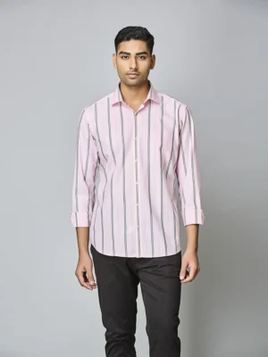 City Pink Vertical Stripe Shirt