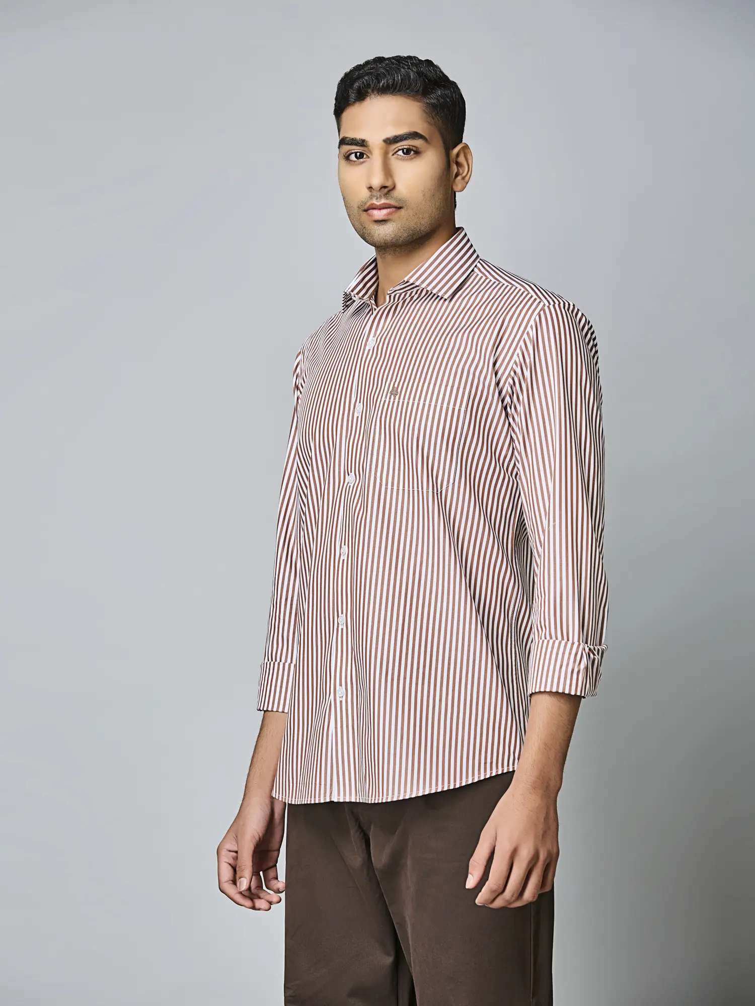 Cinnamon Pinstripe Classic Shirt - Image 4