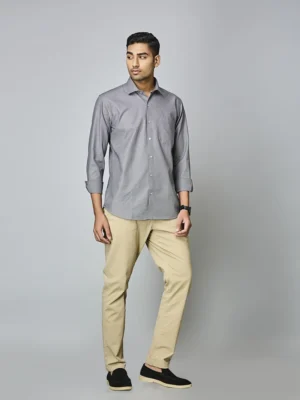 Silver Mesh Micro-Print Shirt