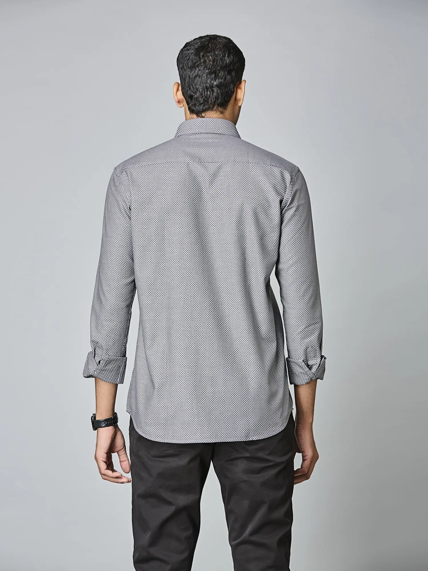 Silver Mesh Micro-Print Shirt - Image 6