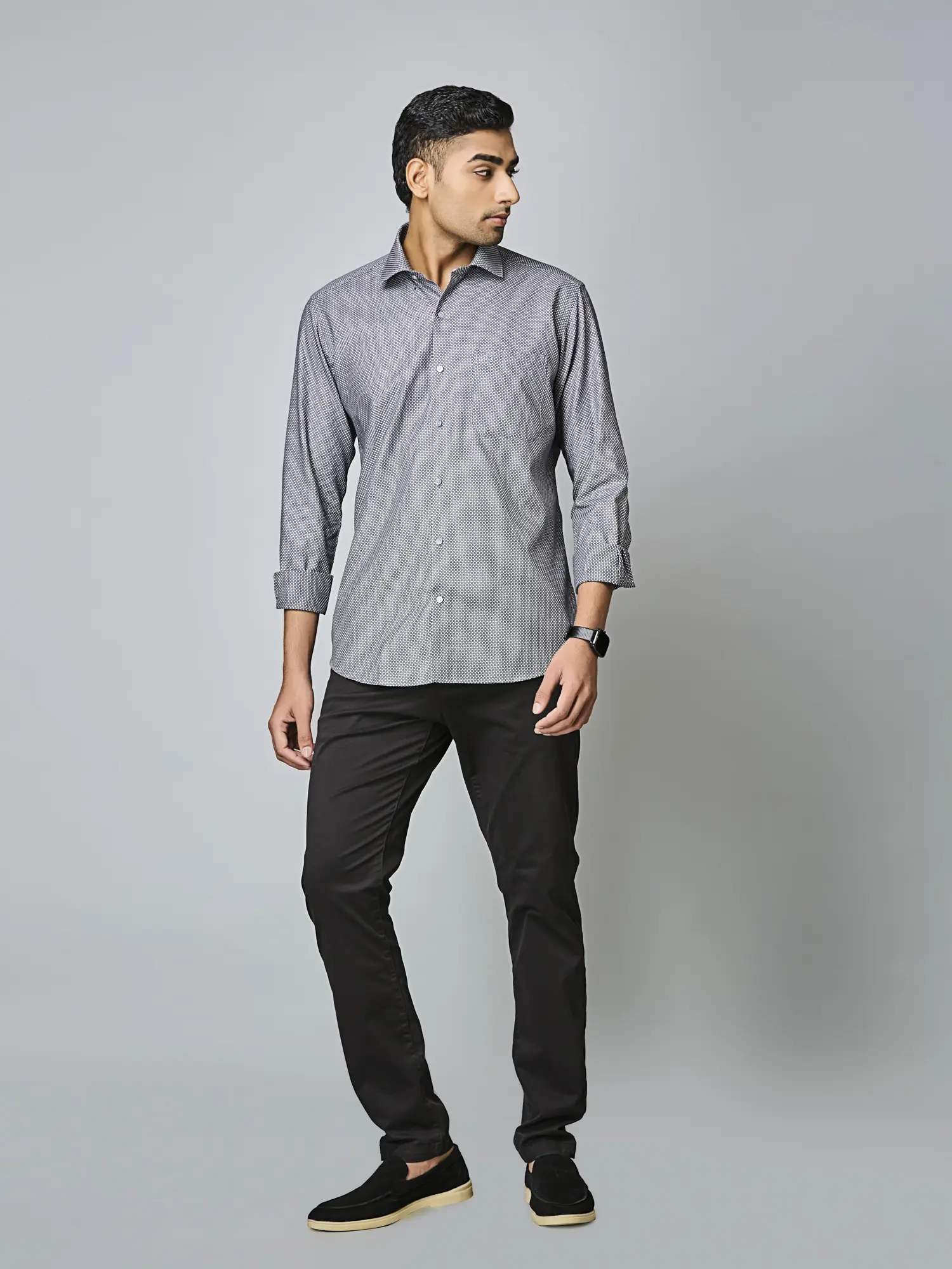 Silver Mesh Micro-Print Shirt - Image 2
