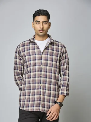 Mocha Brown Plaid Shirt